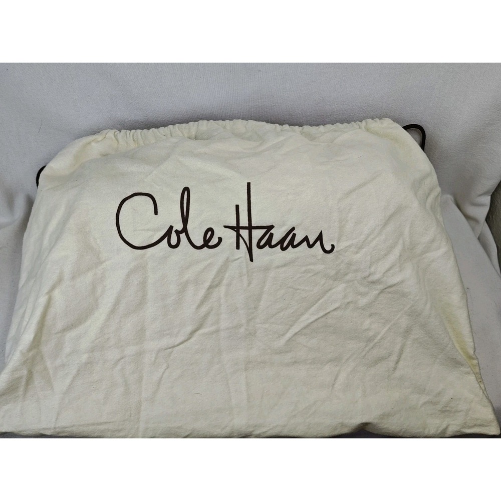 Cole Haan Alexa Natural Cream Leather Large E/W Roll Bag Cylinder Satchel NEW - Picture 12 of 16